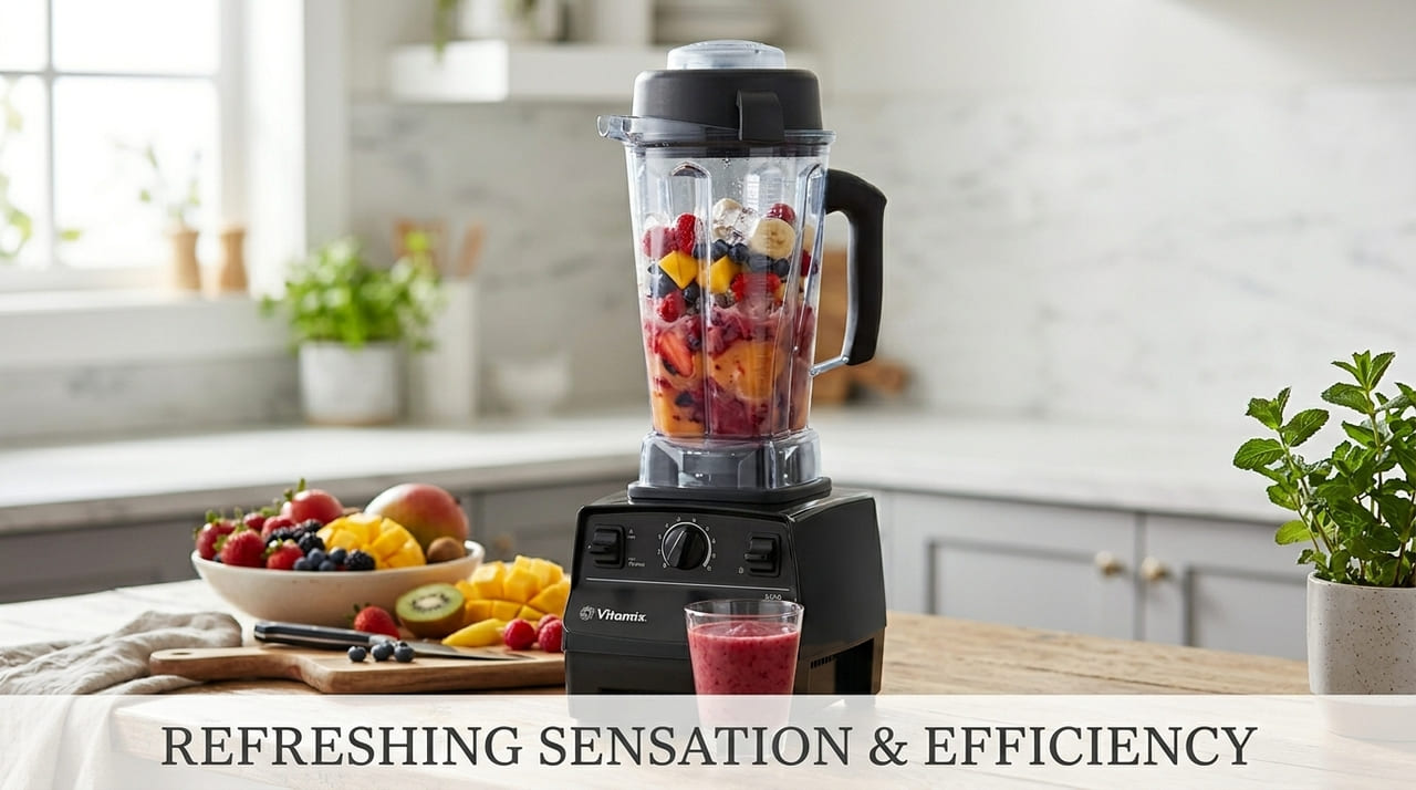 O uso estratégico de cubos de gelo ajuda a manter o corte das lâminas e melhora a textura das bebidas.