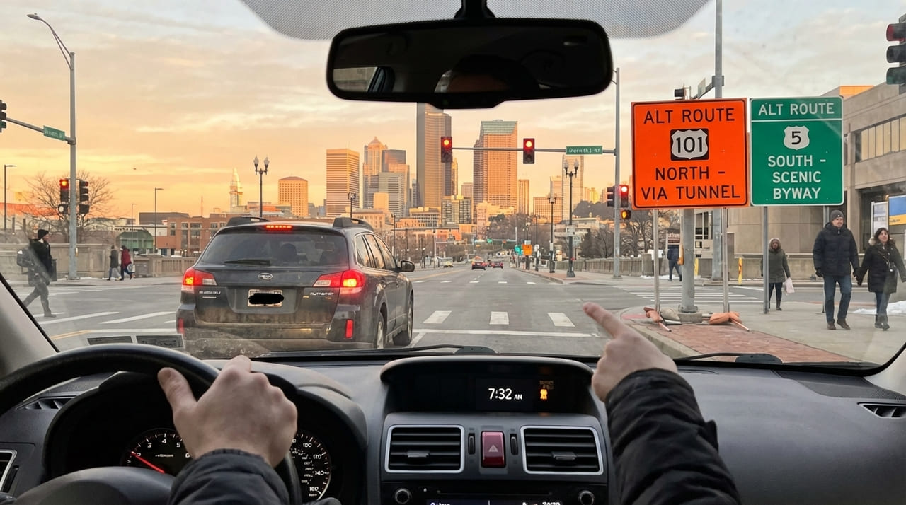 Alterar o trajeto diário desperta a mente e combate a fadiga mental causada pela repetição de padrões constantes.