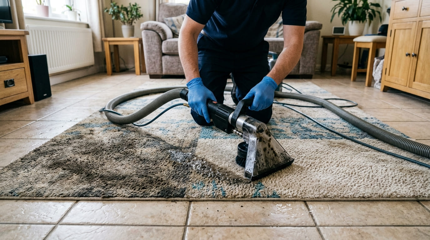 A higienização profunda das tramas do chão é essencial para eliminar micro-organismos e garantir o bem-estar e a saúde da sua família.