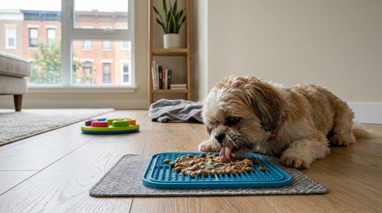 A escolha de raças com temperamento estável e baixa energia é essencial para garantir a harmonia em espaços reduzidos.