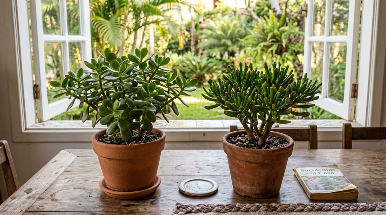 A distinção entre jade macho e fêmea é uma das crenças populares mais difundidas entre quem cultiva essa planta