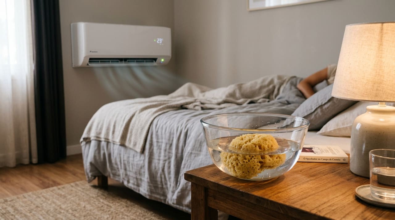 A esponja funciona como um reservatório cheio de pequenos poros que seguram água.