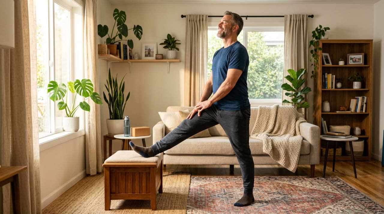 Com tanto tempo sentado  no sofá, no carro ou na frente do computador  a musculatura encurta, as articulações travam e até levantar da cadeira fica mais pesado.