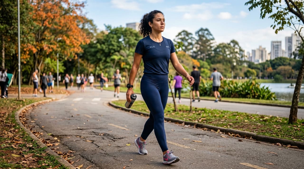 A velocidade de 5 km/h está acima do passeio casual, mas não chega a ser uma marcha exaustiva