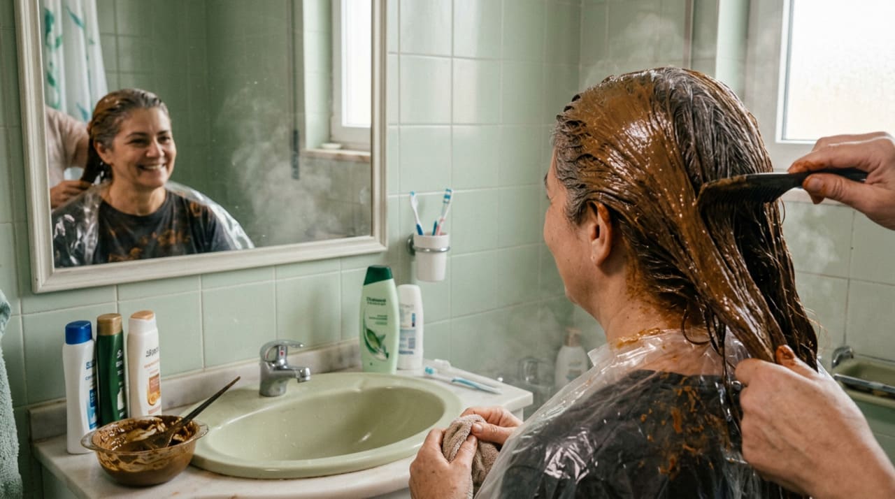 Café e canela tingem temporariamente a superfície externa do cabelo sem penetrar na estrutura da fibra.