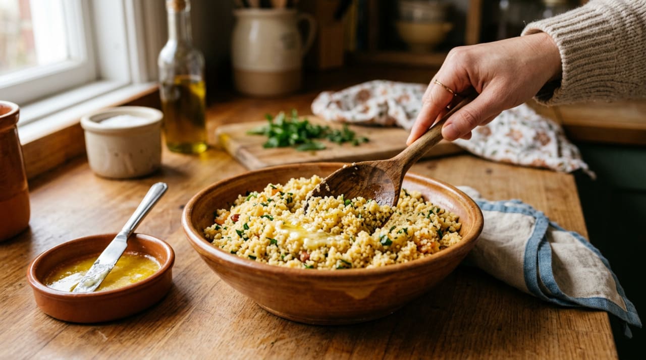 A sêmola é composta principalmente de amido e proteínas de trigo