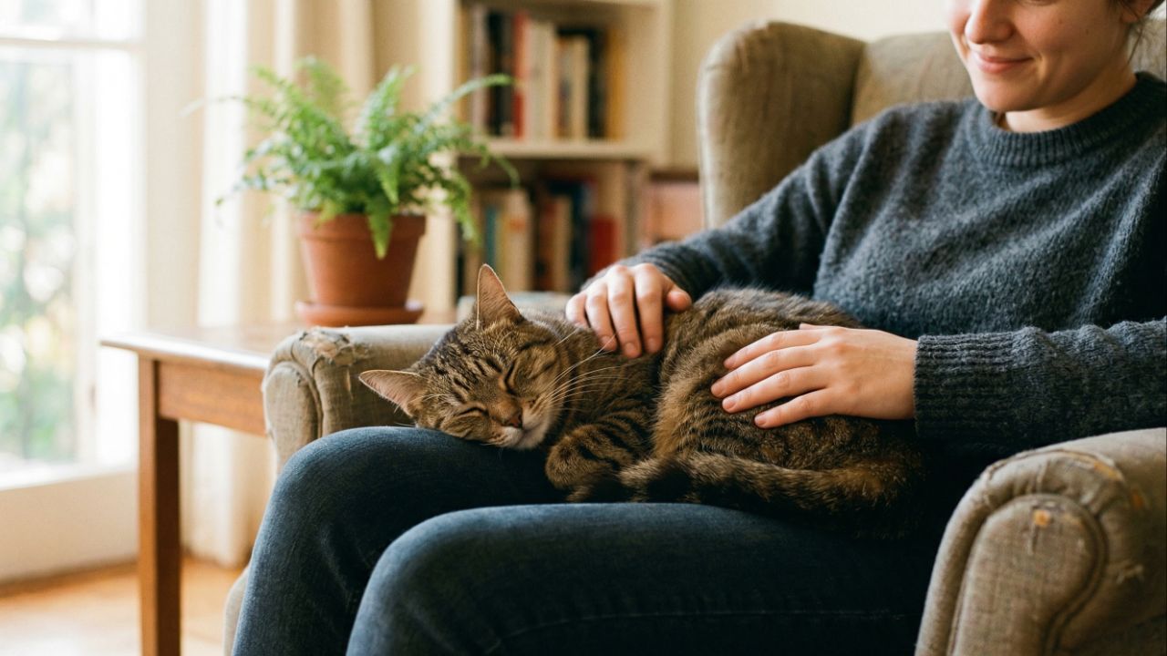O ronronar dos gatos acalma o sistema nervoso e promove o bem-estar físico e emocional.