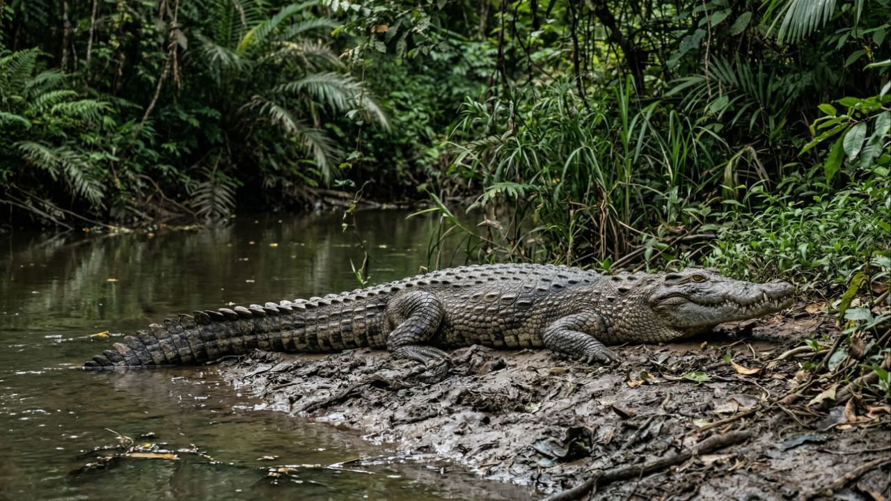 O crocodilo-siamês é um réptil de água doce ameaçado no Sudeste Asiático.