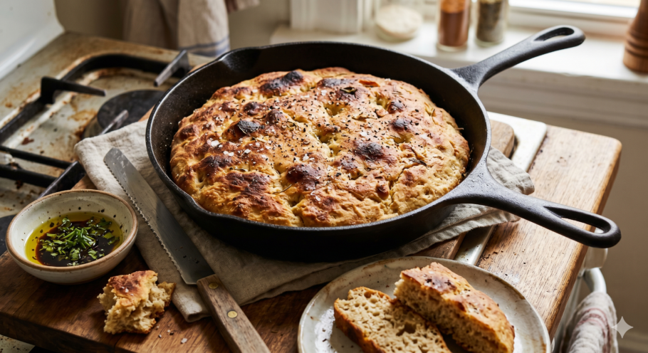 O pão de frigideira sem glúten é uma receita rápida e fácil, pronta em 5 minutos