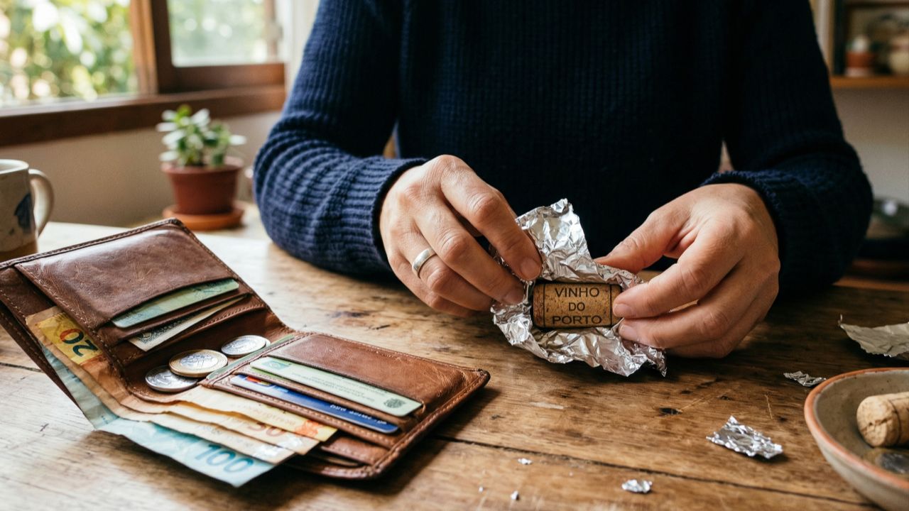 A rolha na carteira é um amuleto para atrair prosperidade e evitar gastos.