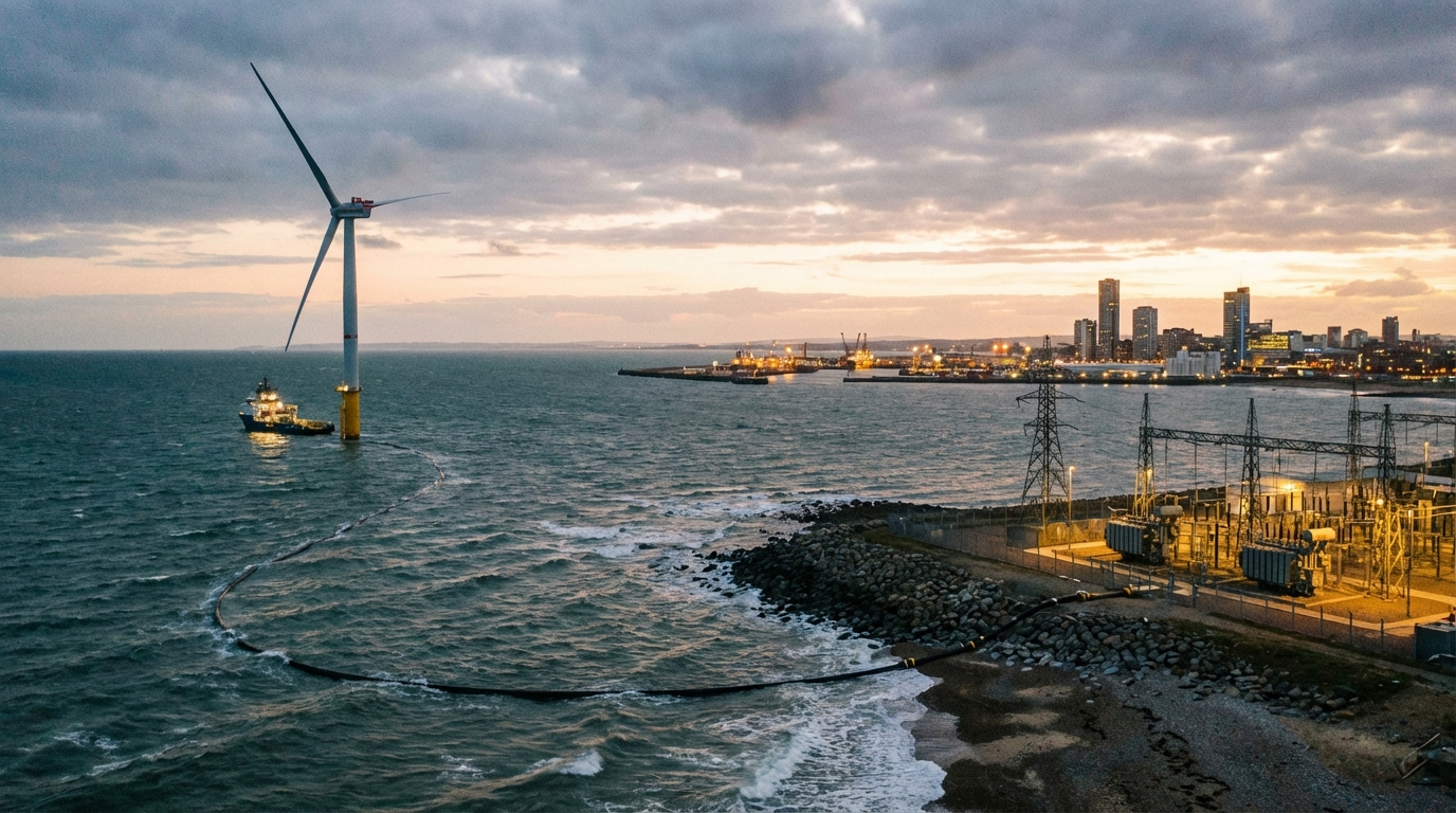 A interconexão no Mar do Norte garante eletricidade limpa para milhões de lares através de engenharia sustentável de ponta.