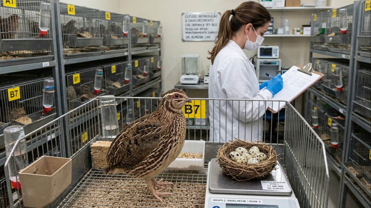 O alto investimento reprodutivo das codornas acelera seu envelhecimento em troca da sobrevivência dos filhotes.