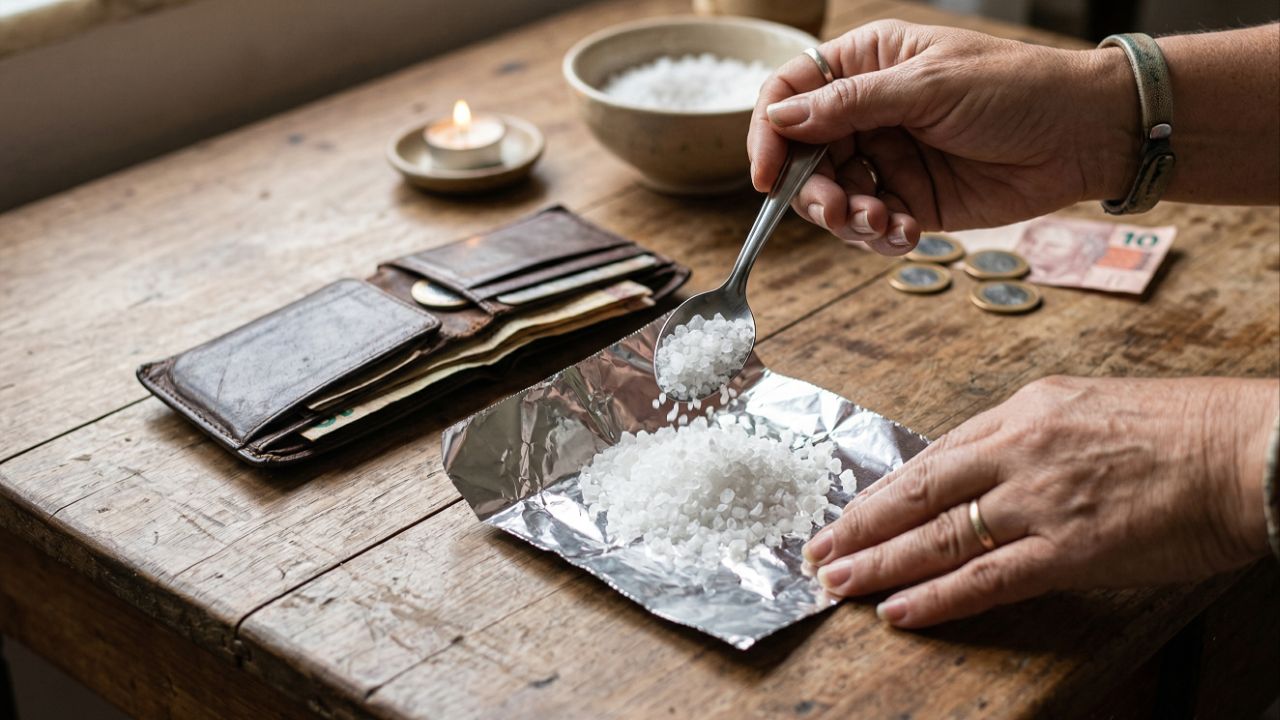 O papel alumínio potencializa a energia do sal e protege a carteira.