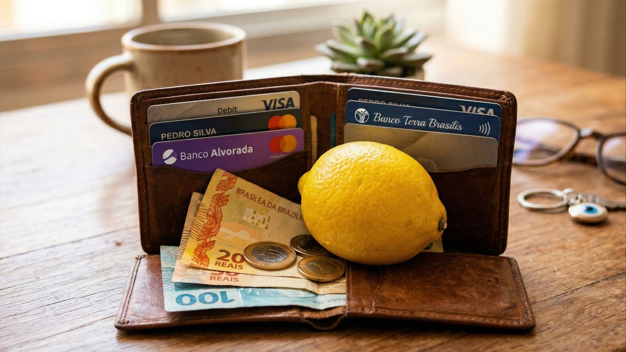 O limão na bolsa funciona como um amuleto simbólico de proteção, equilíbrio e prosperidade.