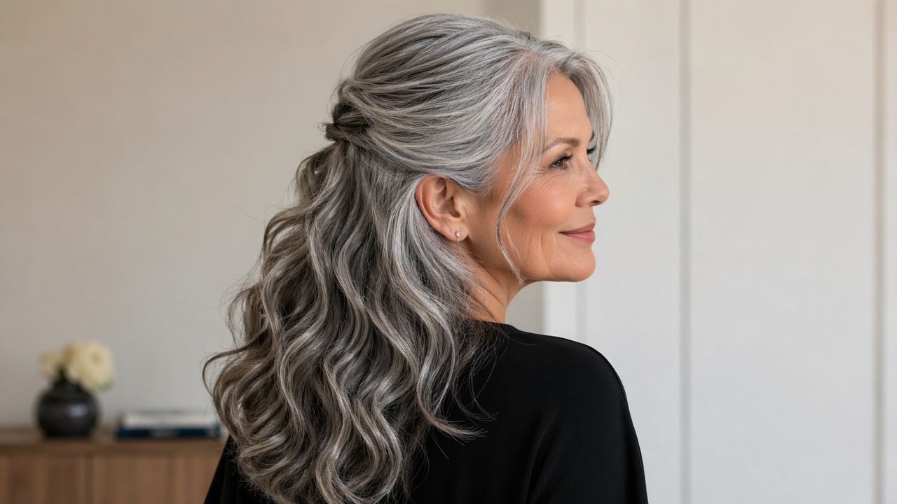 Cuidados diários com hidratação e proteção garantem fios grisalhos saudáveis, brilhantes e prontos para qualquer penteado.