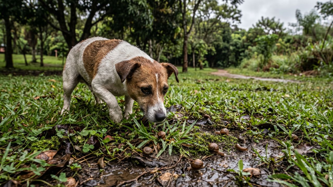 Prevenir o verme do coração francês exige higiene nos passeios e vigilância constante para evitar o contato com caracóis e lesmas.