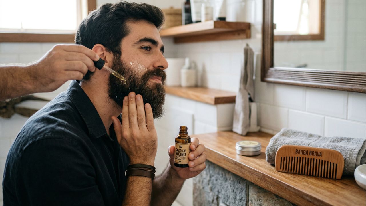 Segurança e constância potencializam o óleo de rícino na barba.