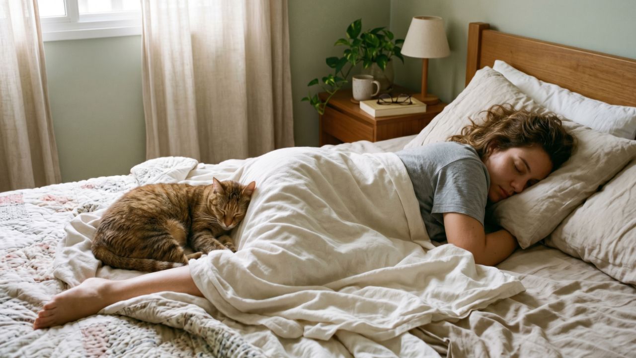A combinação de temperamento, rotina e busca por conforto térmico define com quem o gato escolhe compartilhar o sono.