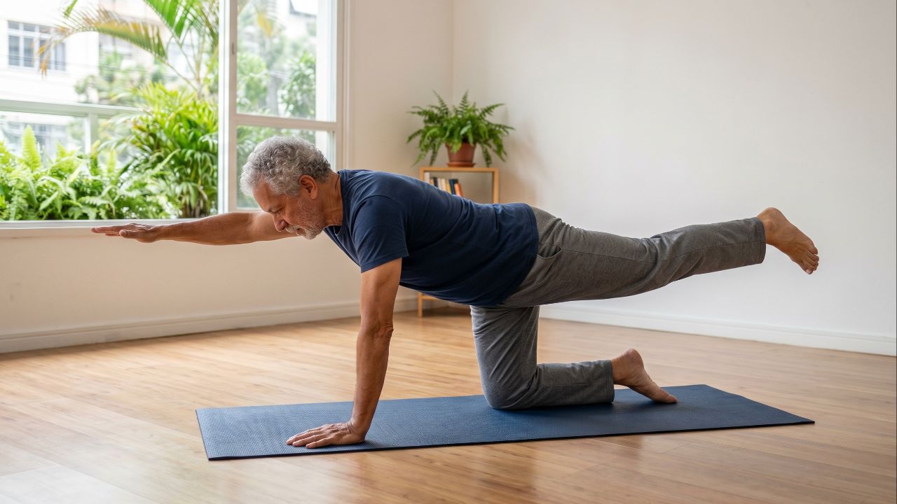 O Animal Flow para idosos une mobilidade e força para melhorar o equilíbrio e prevenir quedas.