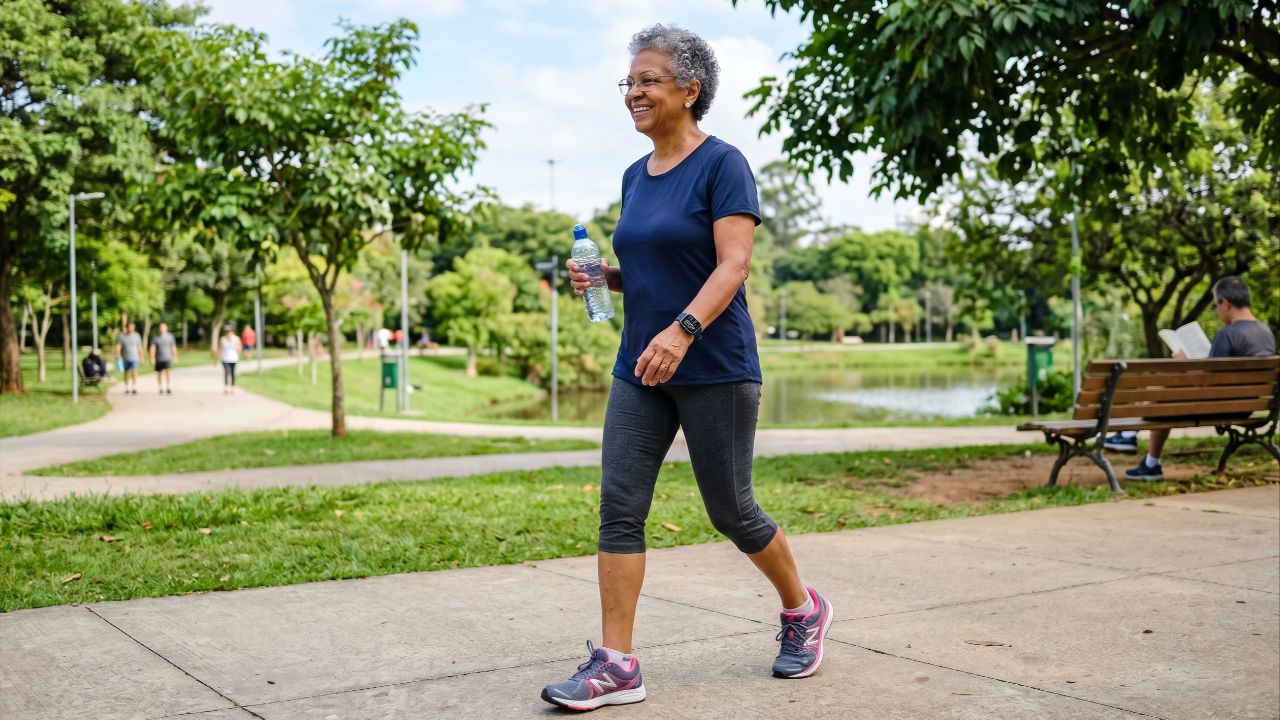 Mulheres acima de 60 devem manter caminhadas moderadas e graduais, somando até 300 minutos semanais com segurança.