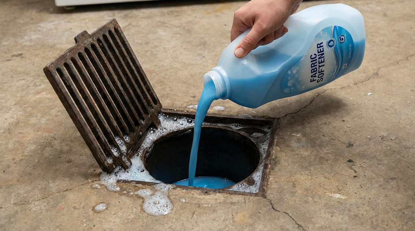 Por que você deve colocar uma tampa de amaciante no ralo antes de sair de casa