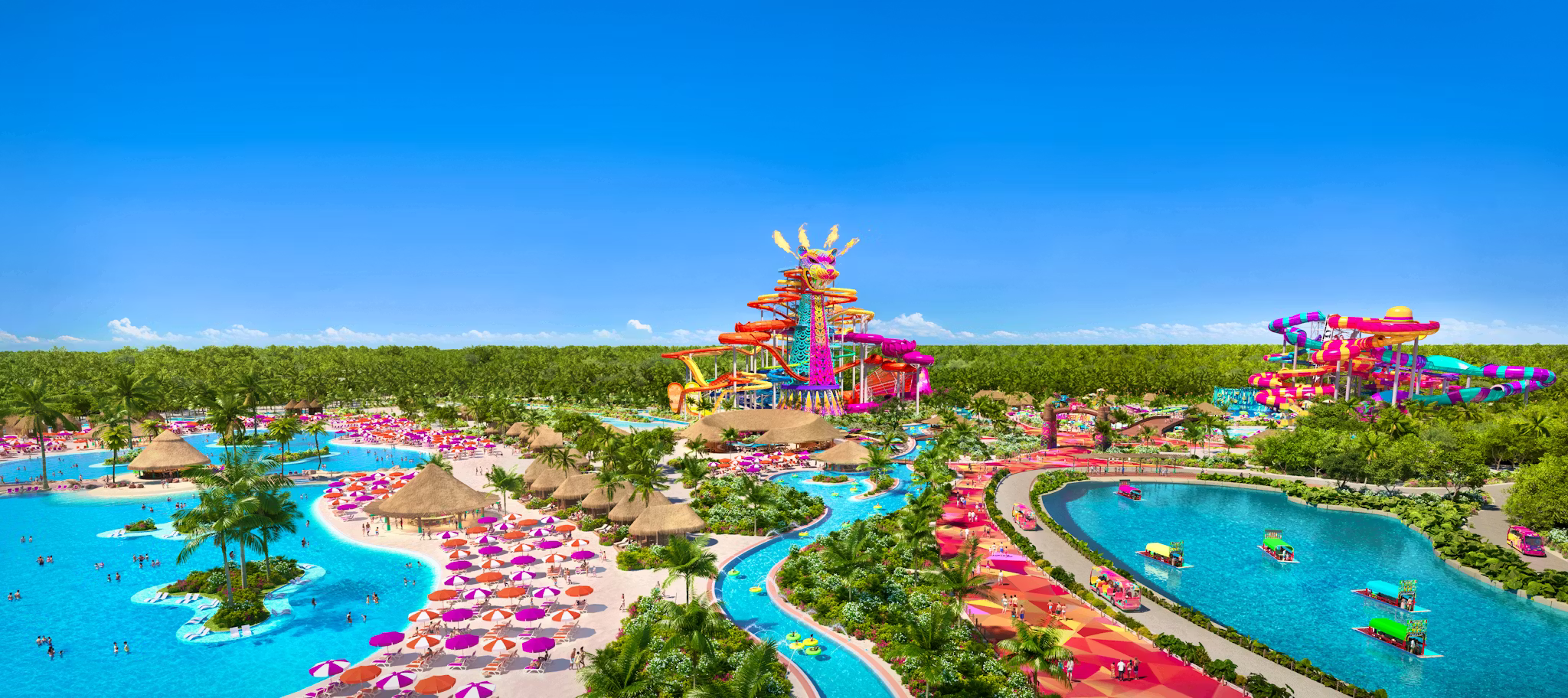 Ilustração mostra como será a Perfect Day Mexico, complexo da Royal Caribbean em Mahahual