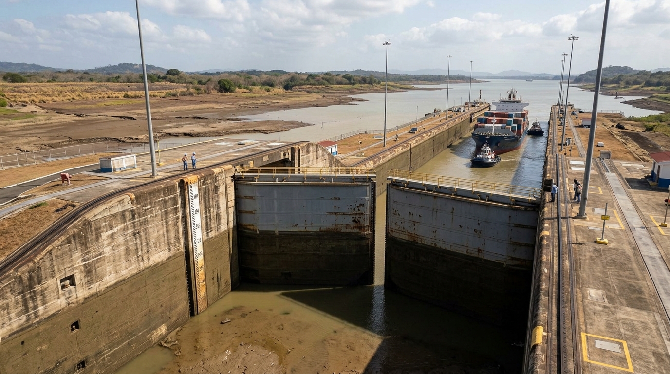 O Canal de Panamá consolida-se como a principal alternativa estratégica diante das instabilidades geopolíticas que afetam as rotas marítimas tradicionais.
