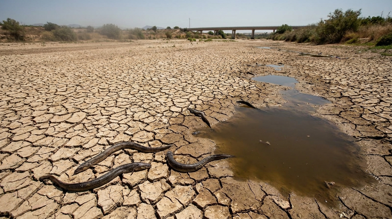 A mortalidade massiva das espécies em Valência evidencia a urgência de políticas que garantam vazões ecológicas mínimas e a oxigenação dos rios.