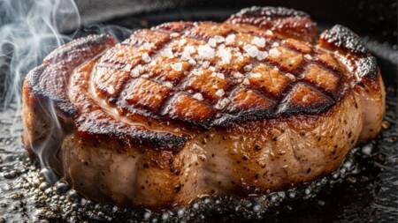 O sal grosso ajuda a manter a carne suculenta enquanto cria uma crosta irresistível
