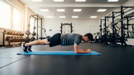 A prancha é um dos melhores exercícios para combater a flacidez abdominal, ativando toda a musculatura central do corpo