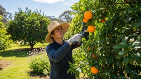 A poda correta da laranjeira ajuda a melhorar a produção de frutos e a saúde da planta