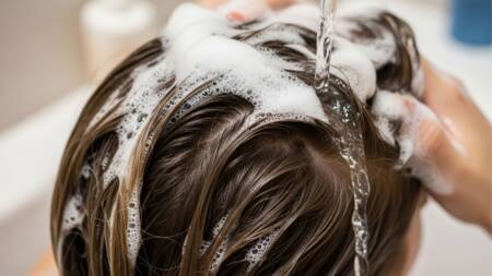 O shampoo limpa principalmente o couro cabeludo