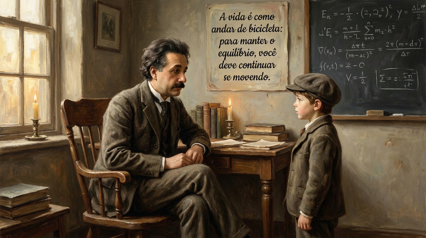 O célebre conselho de Einstein reforça que a continuidade é o segredo para manter a estabilidade pessoal.