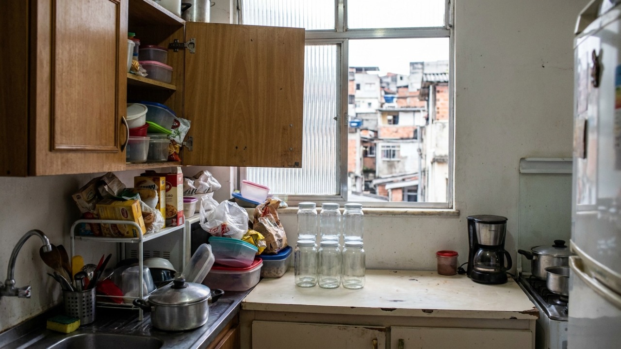 O descarte consciente de potes plásticos desnecessários promove um alívio psicológico e melhora a organização do lar.