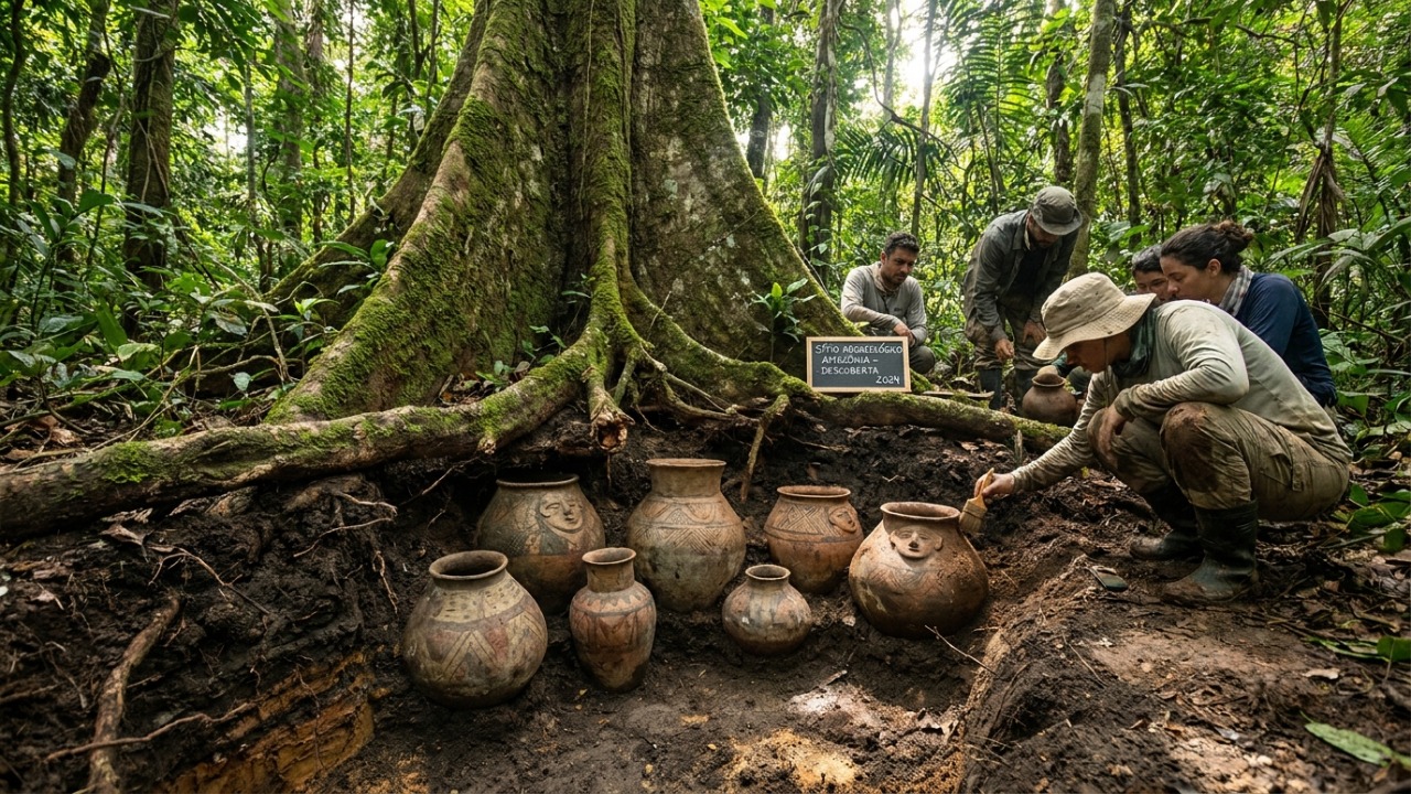 Pesquisadores encontram urnas cerâmicas que indicam assentamentos permanentes e complexos rituais funerários na Amazônia.
