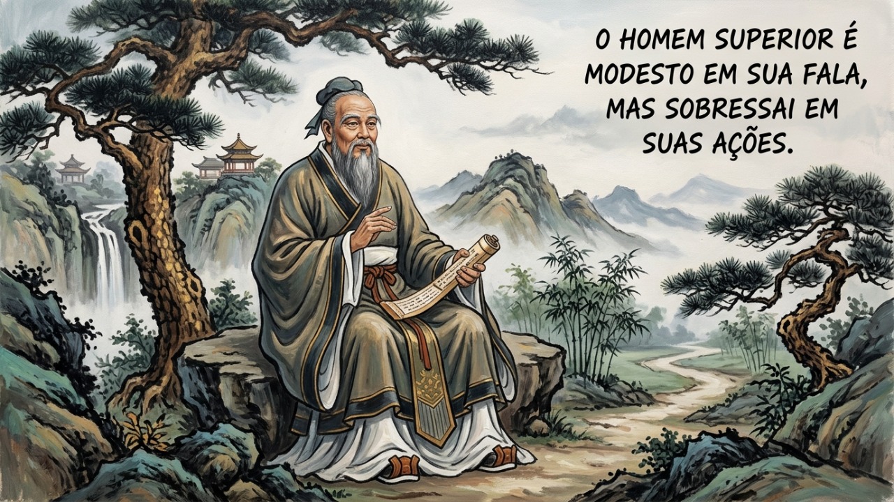 O homem superior se destaca mais pelas suas ações do que pelas suas palavras.