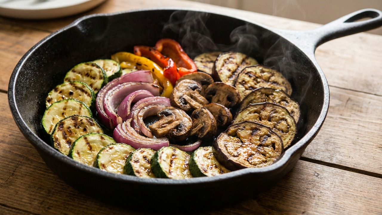 O uso de gelo em utensílios aquecidos otimiza o tempo de preparo de vegetais na cozinha.