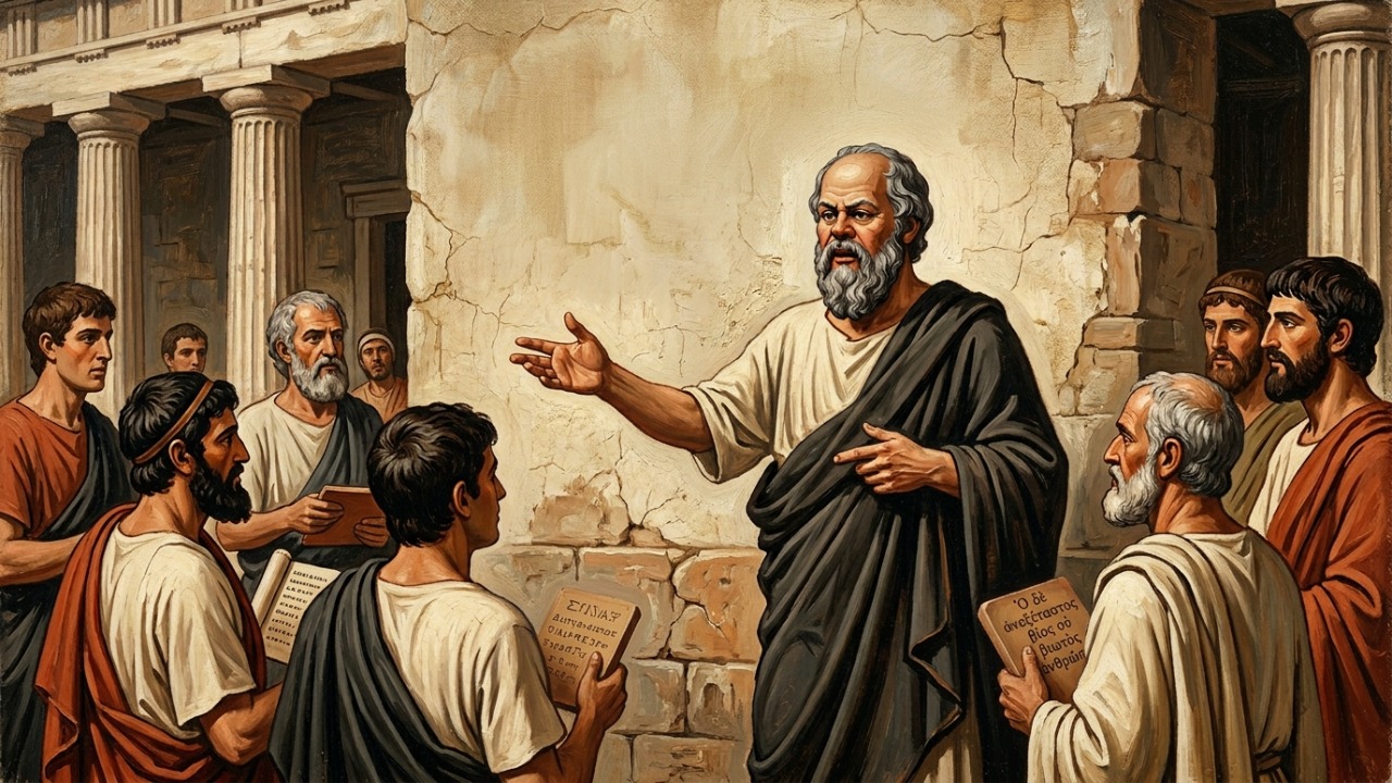 A reflexão filosófica de Sócrates como guia para uma vida com propósito.