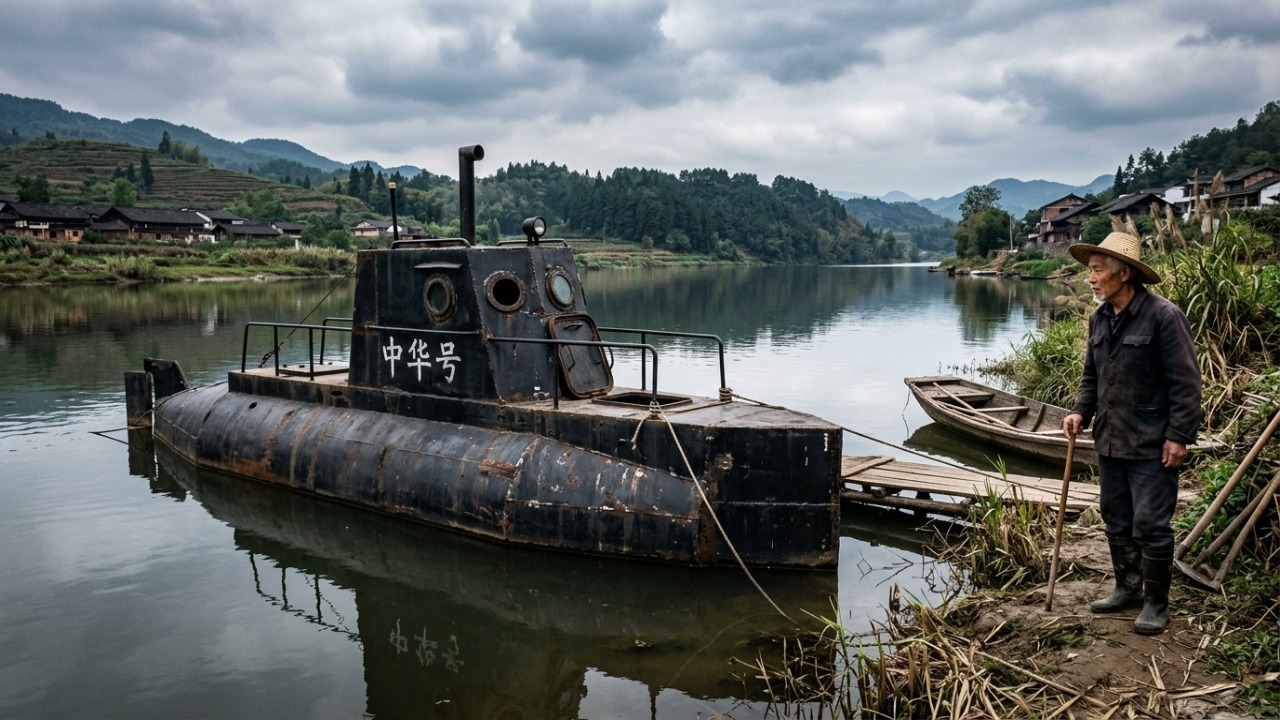 Agricultor chinês constrói submarino caseiro funcional com baixo investimento.