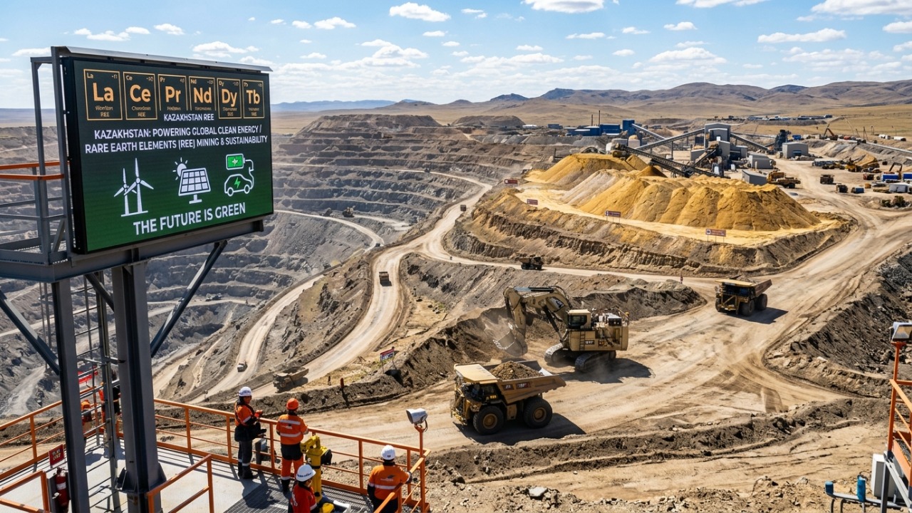 O Cazaquistão mapeia minerais estratégicos essenciais para a fabricação de motores elétricos e turbinas eólicas.