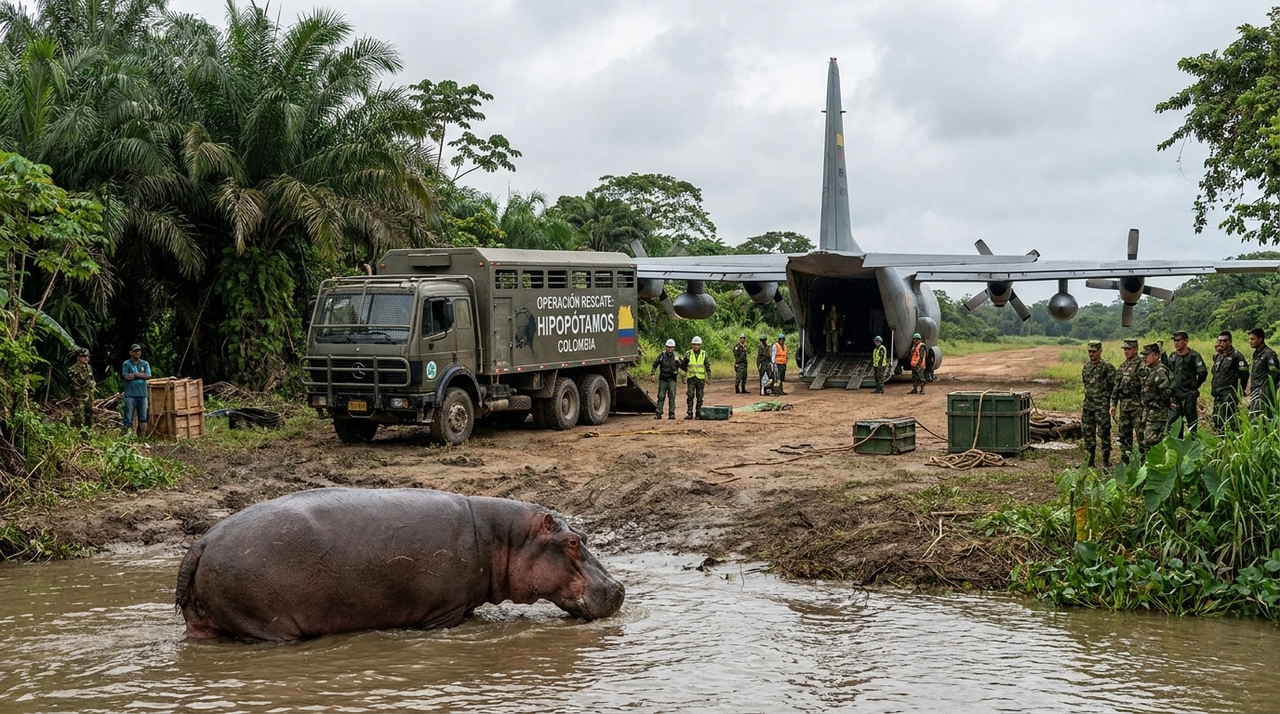 As autoridades ambientais estabeleceram uma estratégia urgente de contenção devido ao crescimento descontrolado dessa espécie exótica no Rio Magdalena.