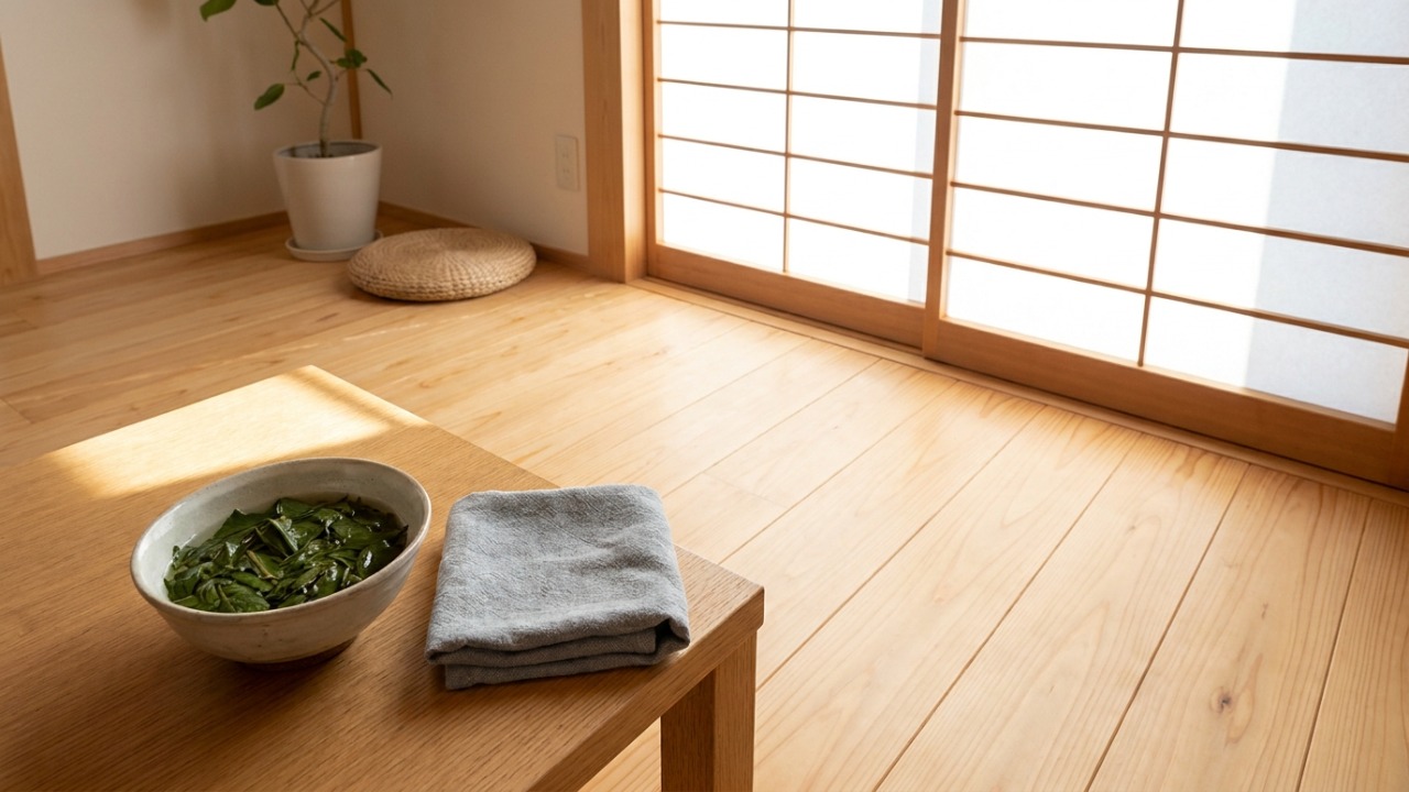 O uso de infusão botânica neutraliza odores e promove brilho natural na limpeza da casa.