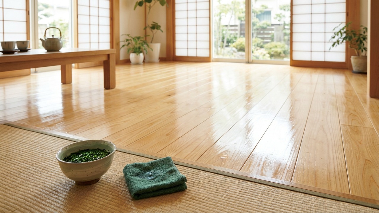 A técnica ancestral com folhas naturais limpa o piso e renova o aroma do ambiente.