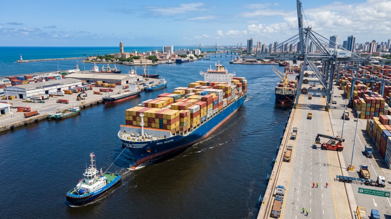 O Porto do Recife inicia projeto de dragagem para receber navios de grande porte e impulsionar a economia regional.