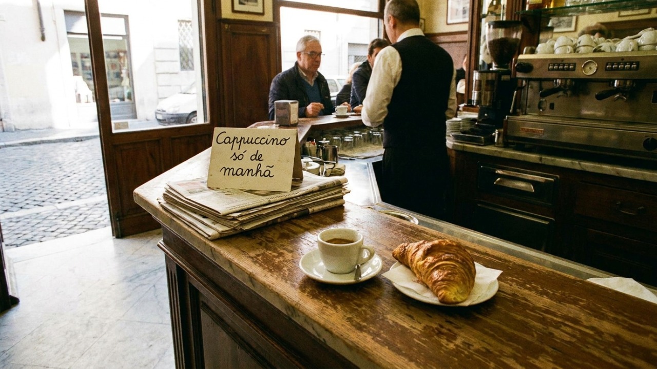 A cultura italiana estabelece regras específicas para o consumo de bebidas com leite ao longo do dia.
