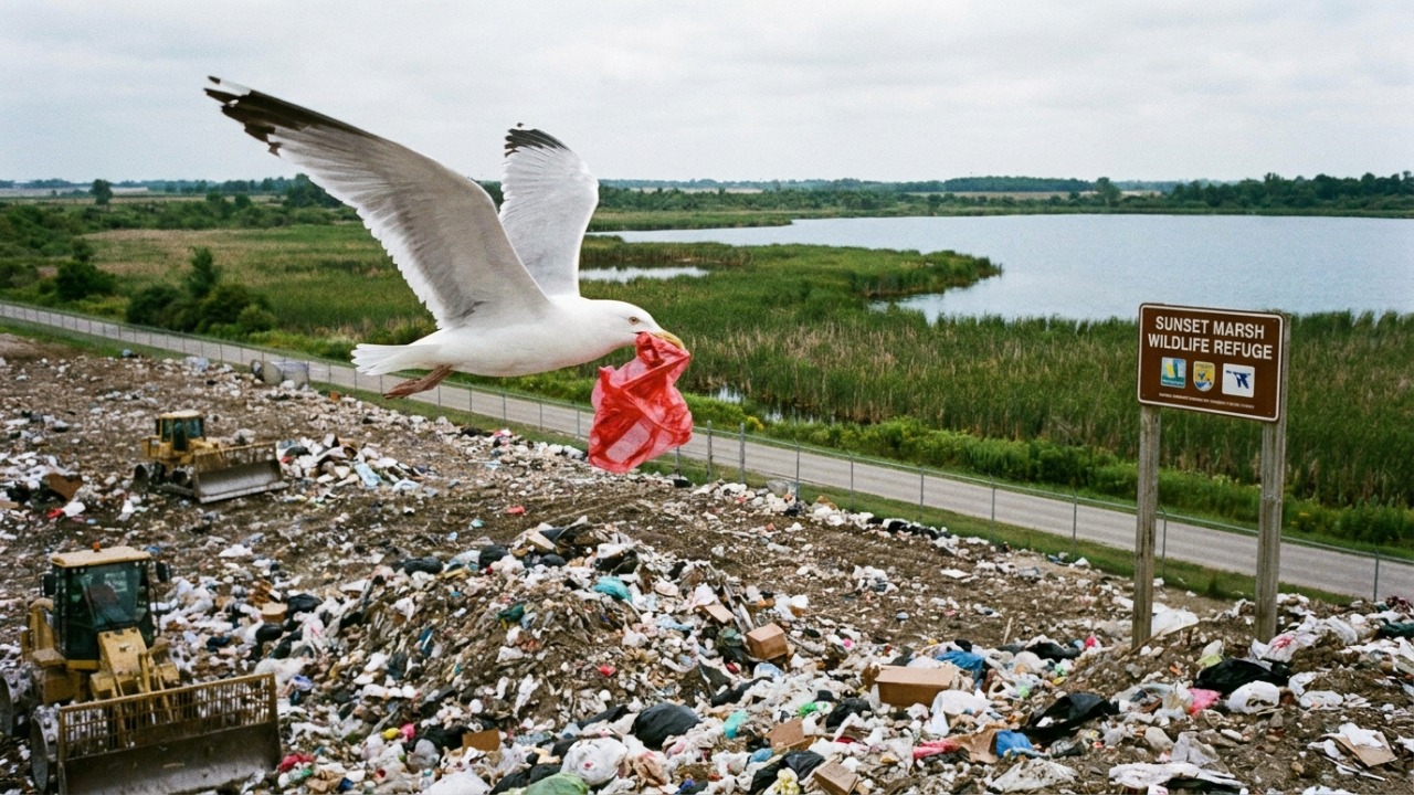 Aves que se alimentam em lixões transportam resíduos plásticos para ecossistemas vulneráveis.