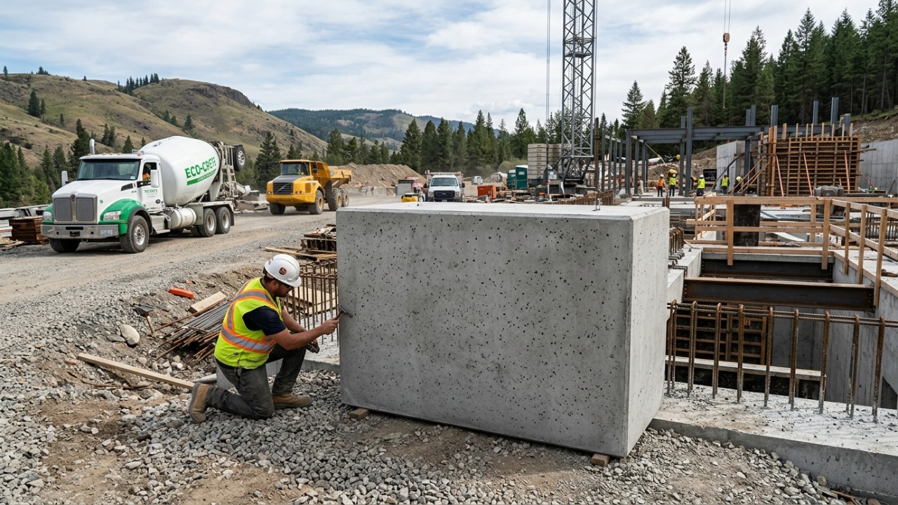 Com o aditivo Concretene, a construção civil pode reduzir em até 30% o uso de materiais, diminuindo emissões de carbono e custos logísticos.