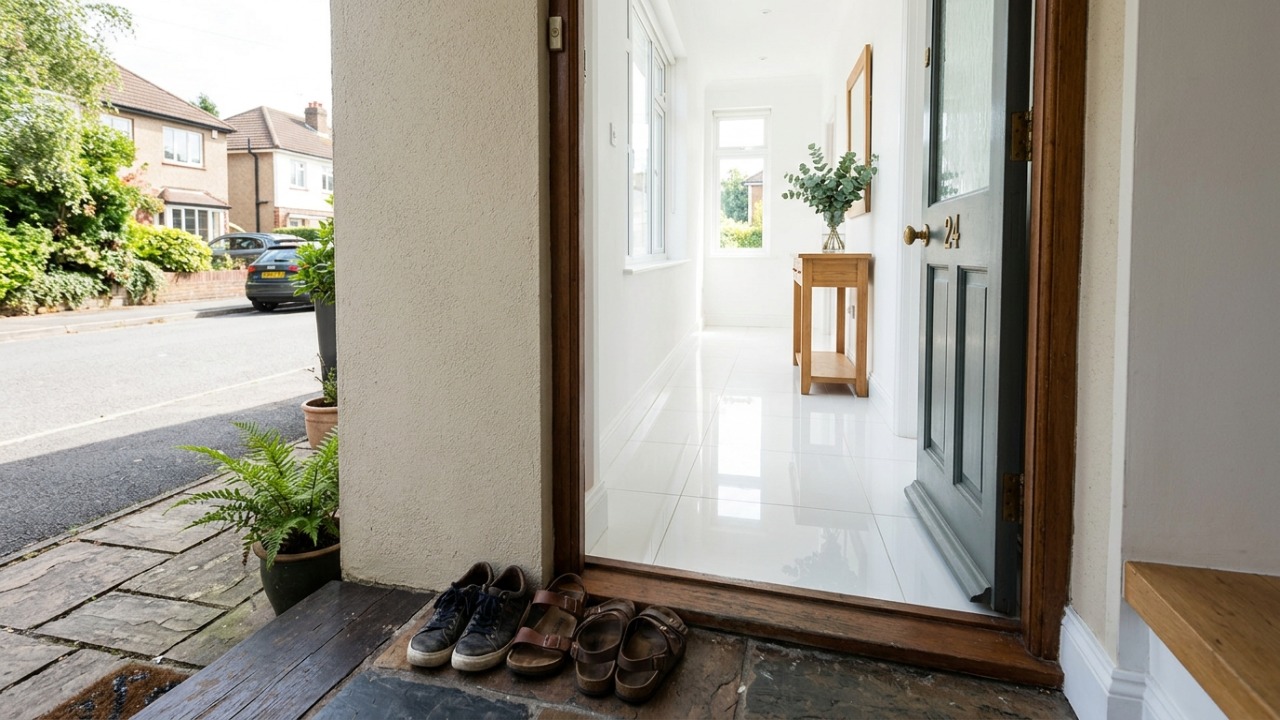 Retirar os calçados ao chegar em casa marca o início do seu momento de descanso.