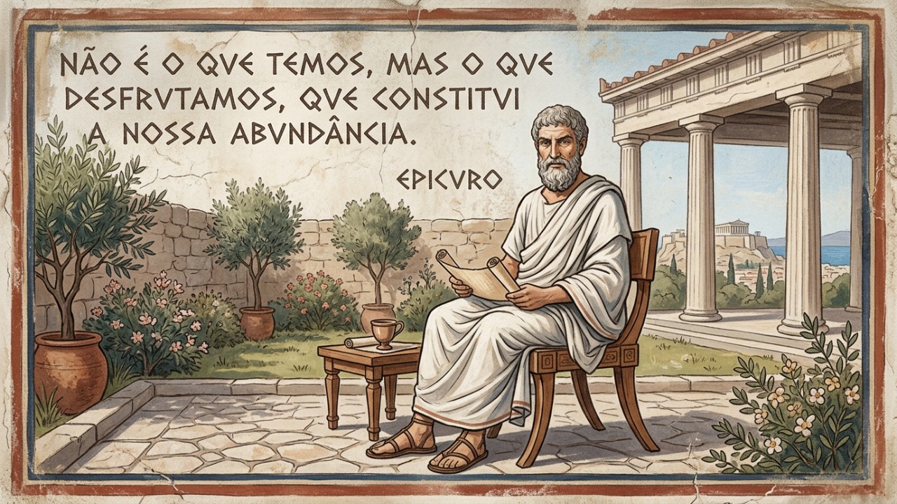 A felicidade é definida pelo usufruto das coisas e não pela posse material.