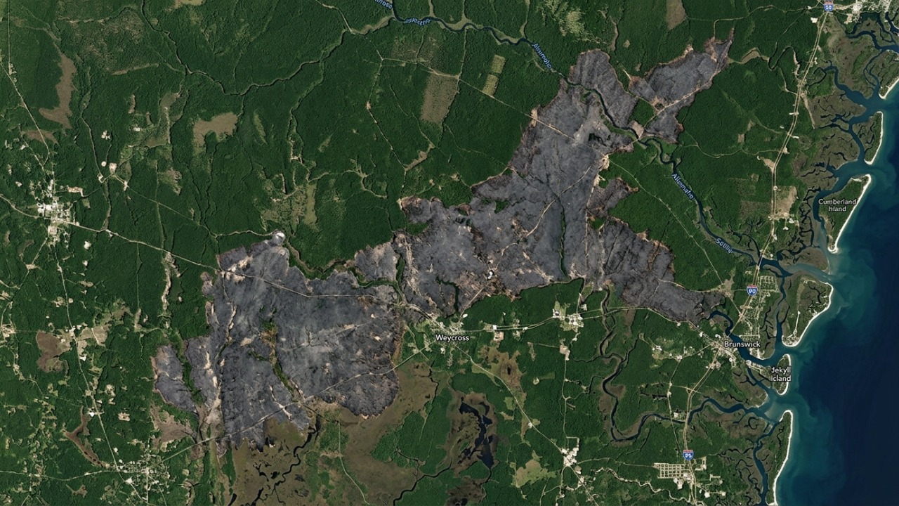 Incêndios florestais consomem mais de cinquenta mil acres de vegetação no estado da Geórgia.